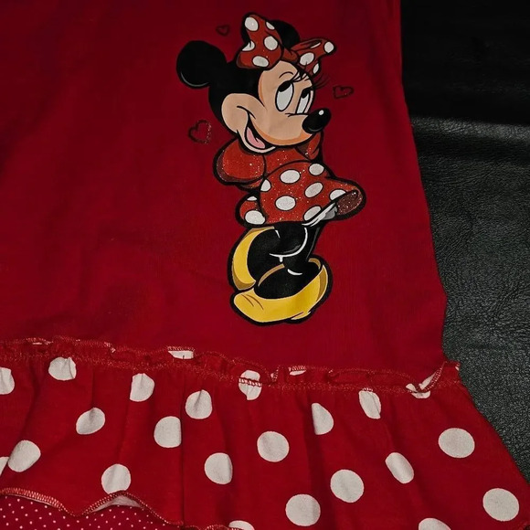 Disney Parks Girls Red Polka Dot Tiered Ruffle Minnie Mouse Dress XL - Picture 3 of 5